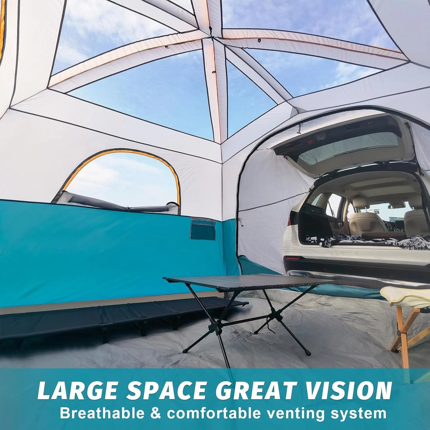 SUV Tent for Camping, 6-Person SUV Tailgate Tent - Easy Set Up with Rainfly