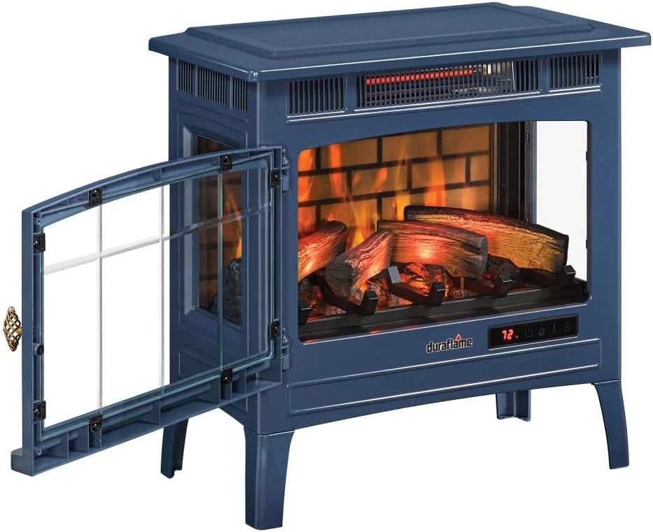 Freestanding Electric Fireplace Stove Heater with 3D Flame Effect for 1,000 Sq. Ft