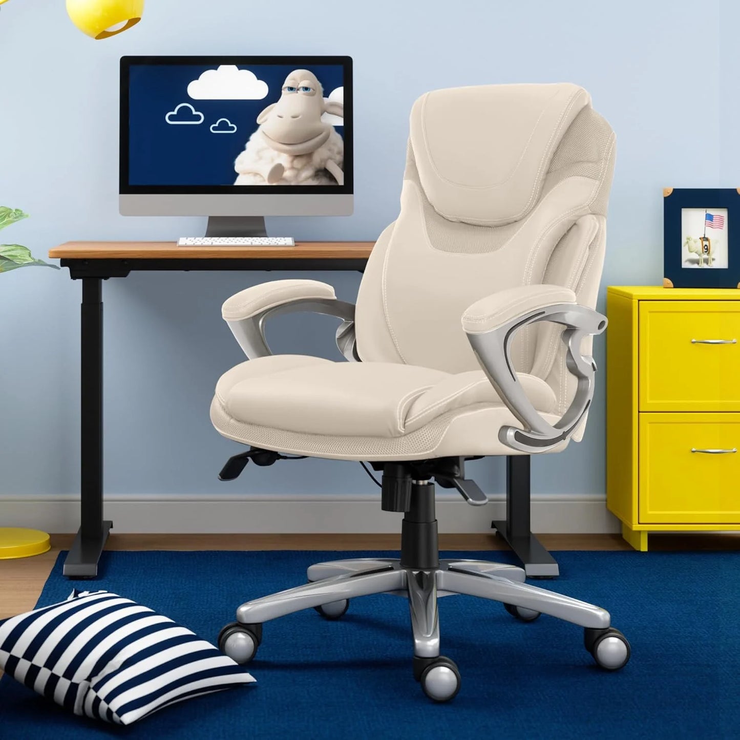 Executive office chair, ergonomic computer desk and chair