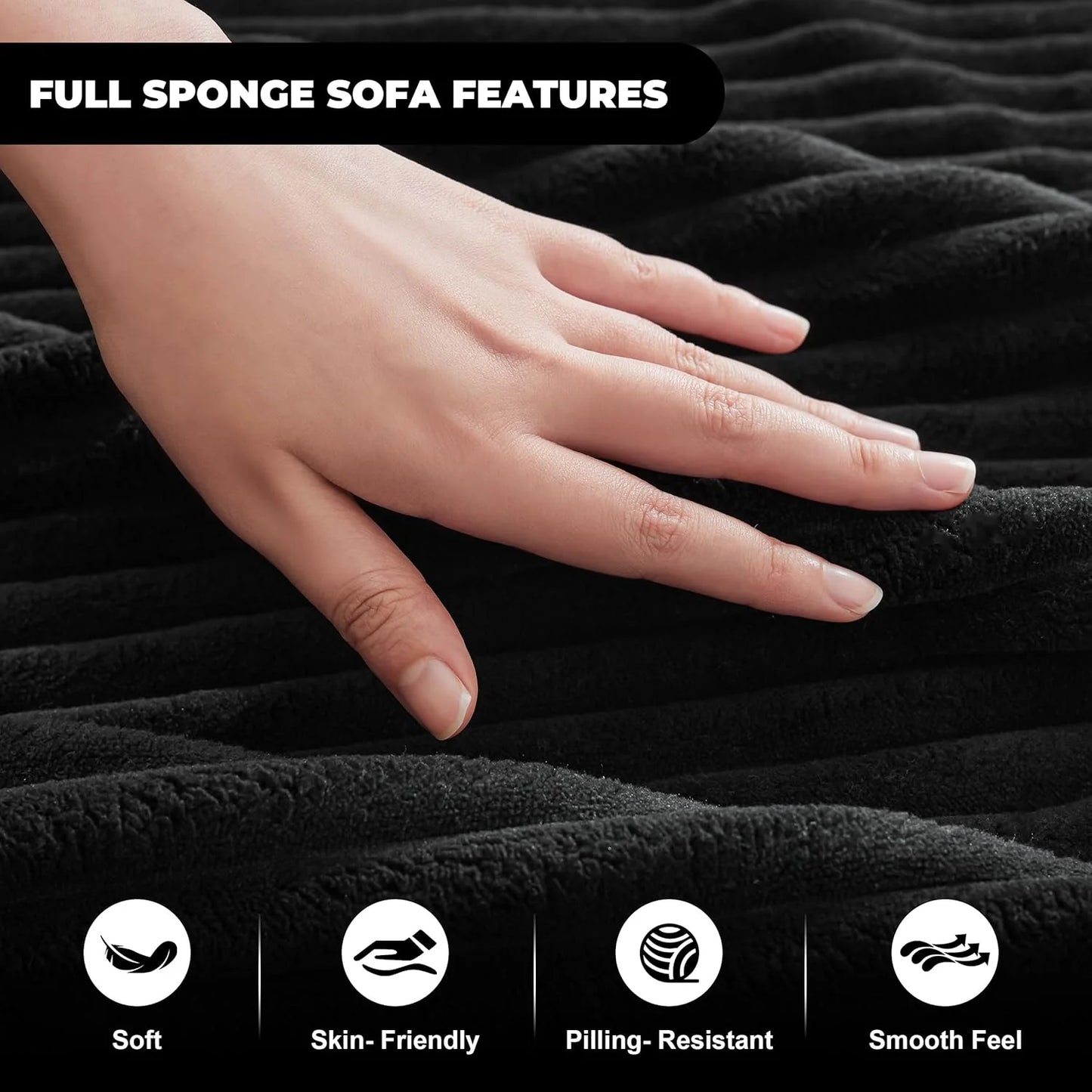 110-inch cloud sofa, boneless sofa in the living room, modular sofa with deep seats