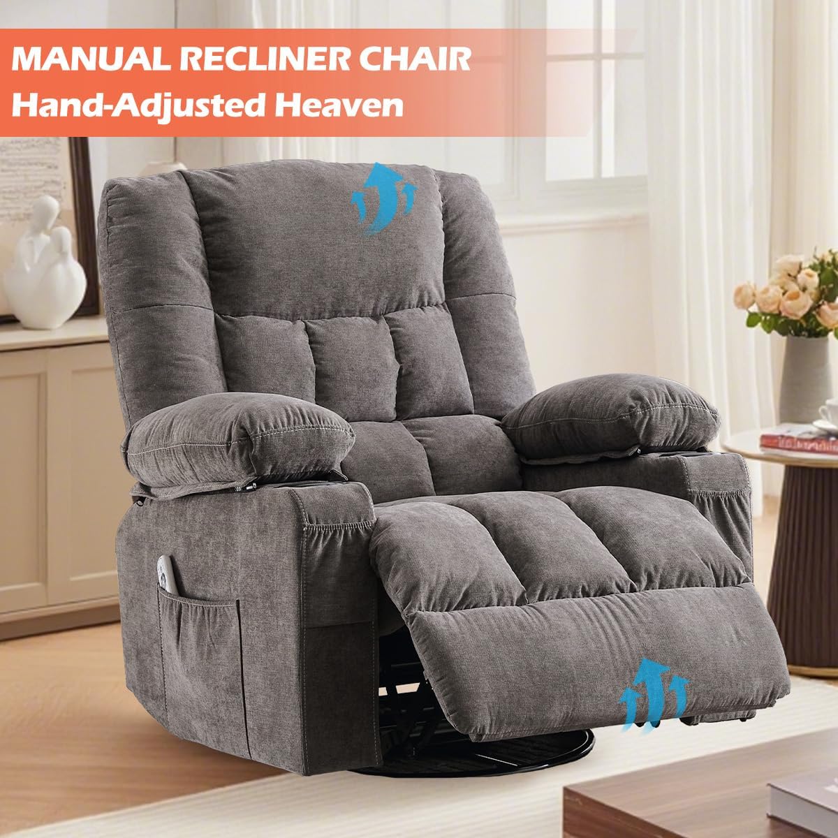 Recliner Loveseat with Cup Holders for Living Room