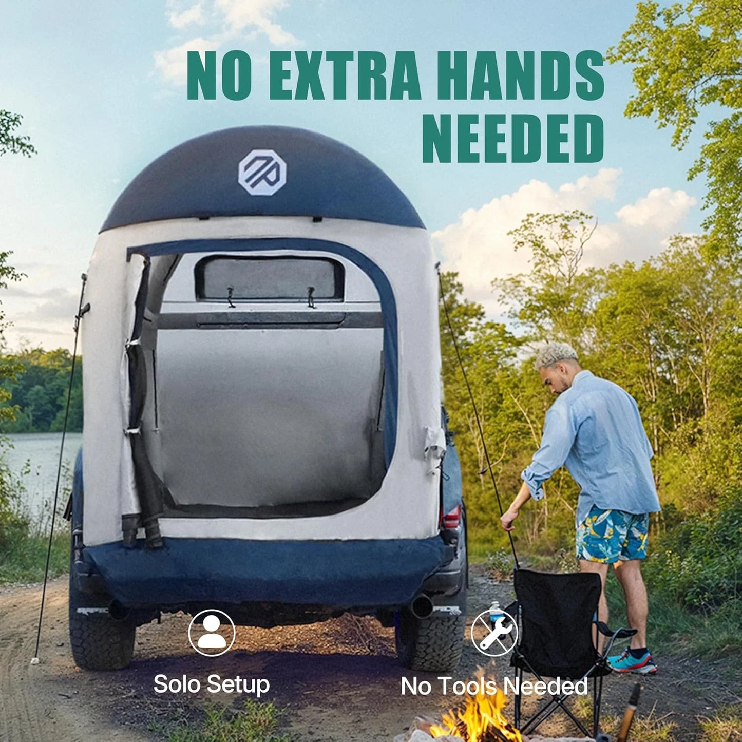 Truck Bed Tent 5.5ft-8ft, Suitable for 2+1 People/Family Inflatable Pickup Truck Tent