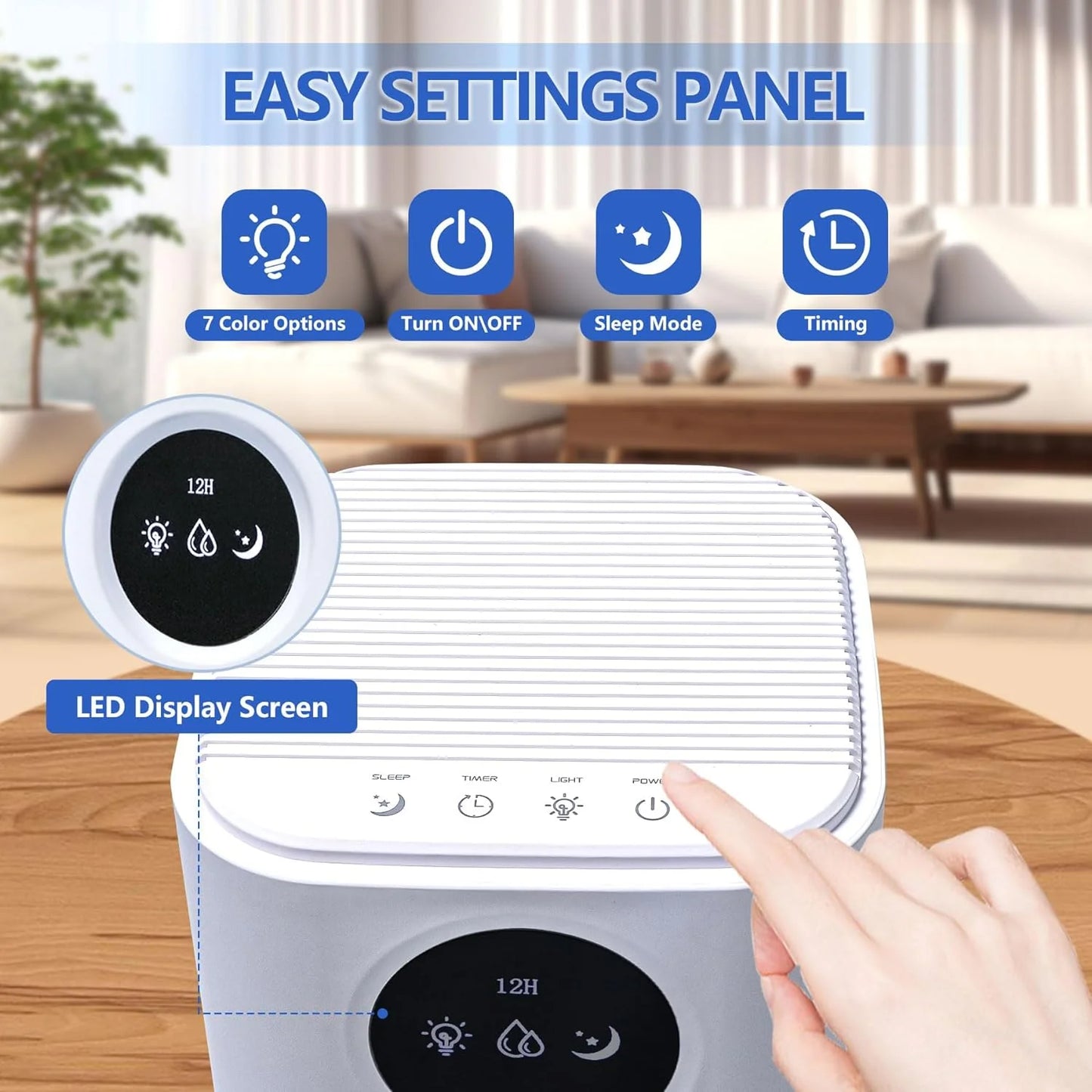 Dehumidifier,2 in 1 Humidifier Dehumidifier Combo,102 OZ Water Tank Dehumidifiers for Home Bedroom,Basement Bathroom,Auto Shut Off,Sleep Mode,7 Colors LED Light