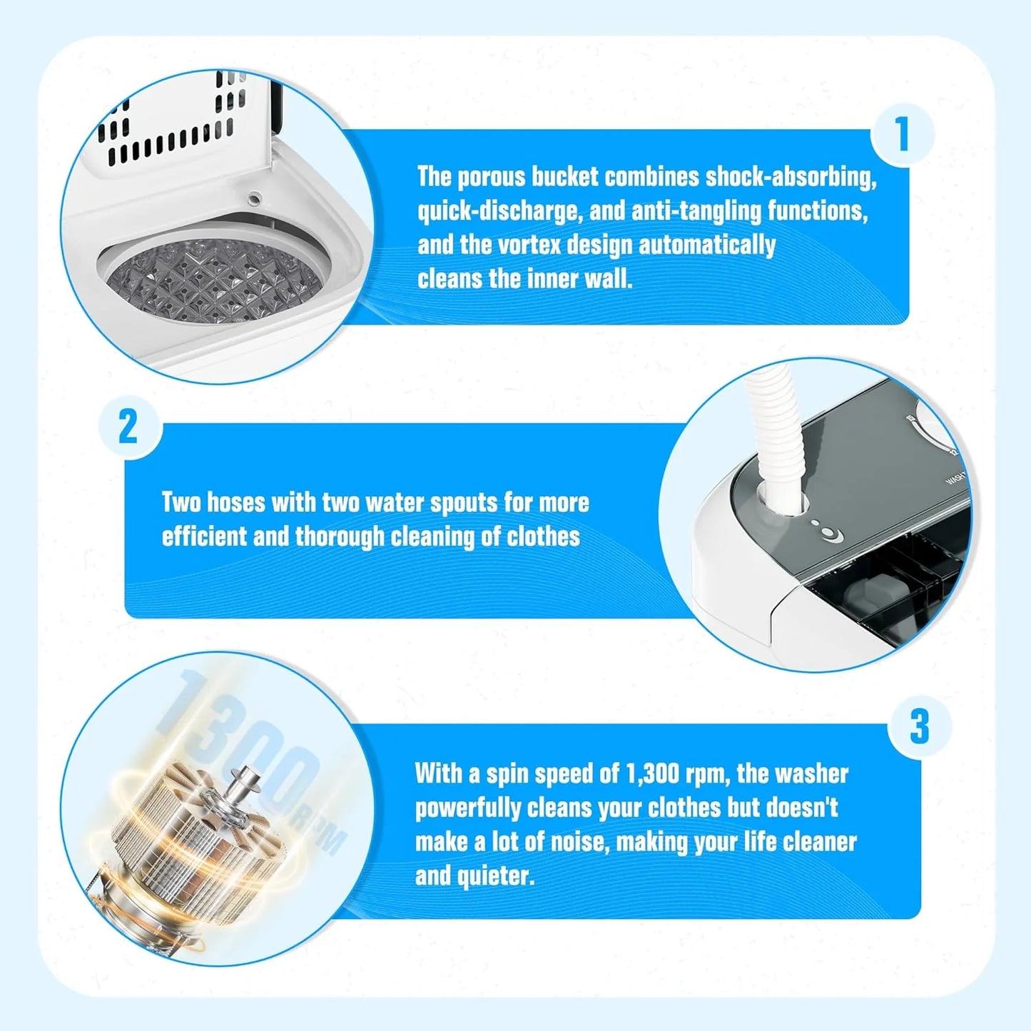 INTERGREAT Portable Washing Machine 16 lb Twin Tub Washing Machine