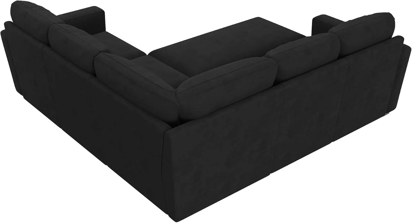HONBAY Modular Sectional Sleeper Sofa with Pull Out Bed, L Shaped Couch with Storage Seat, Convertible Sectional Couches for Living Room