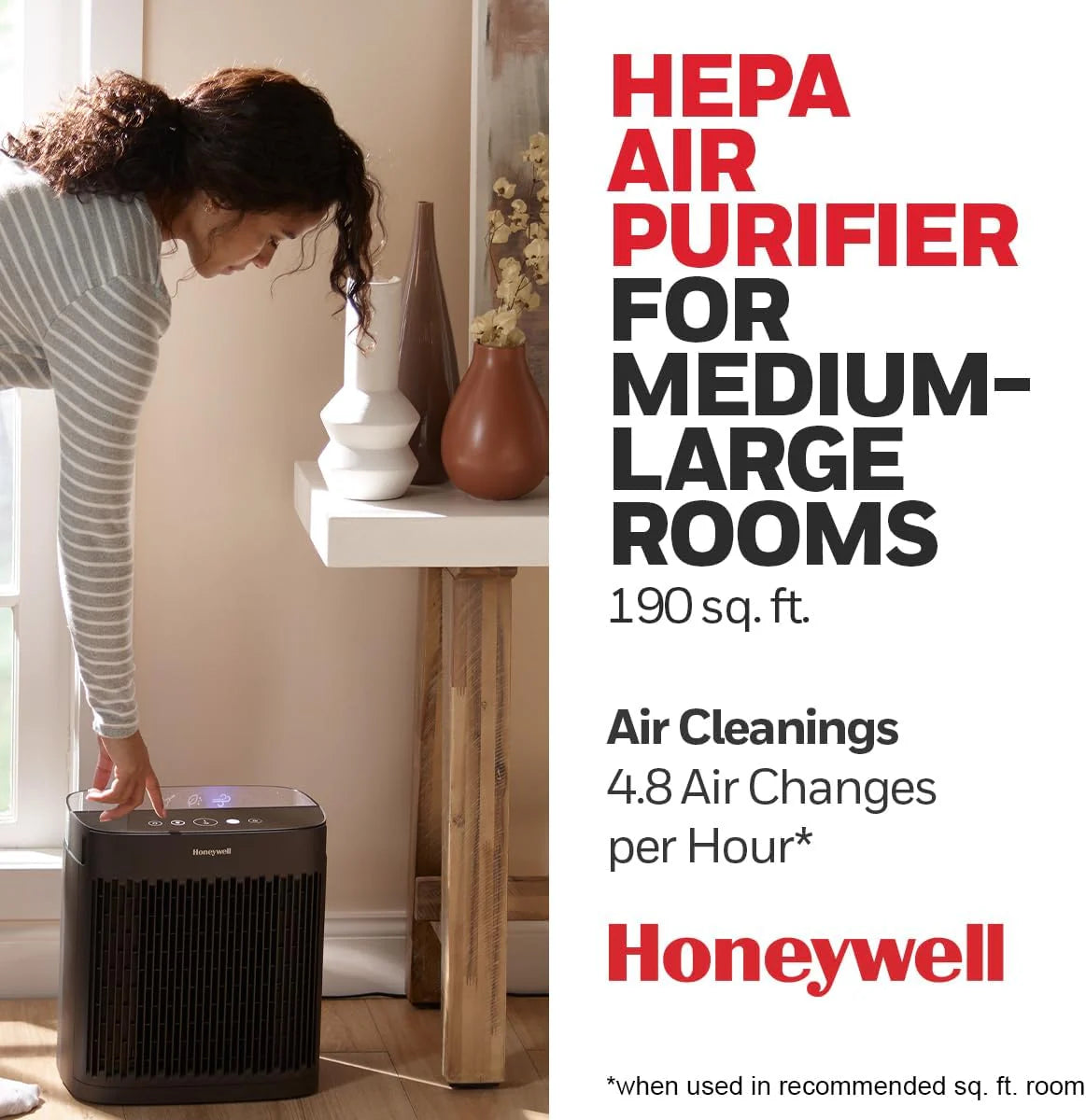 190' Medium-Large Rooms HEPA Air Purifier