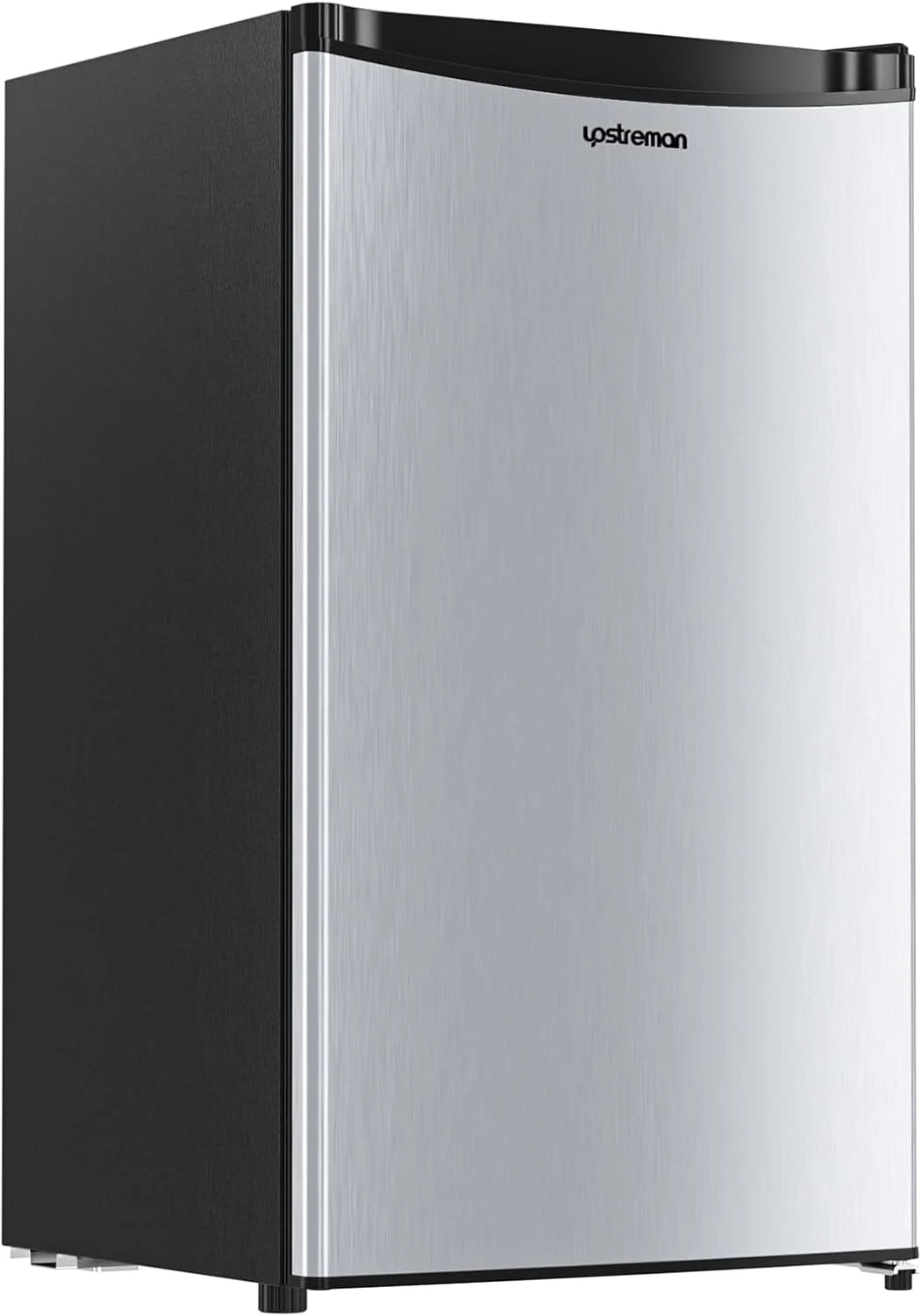 Upstreman 3.2 Cu.Ft Mini Fridge with Freezer, Single Door Mini Fridge, Dorm Fridge, Adjustable Thermostat, Mini Refrigerator for Bedroom, Office, Dorm, Black-BR321