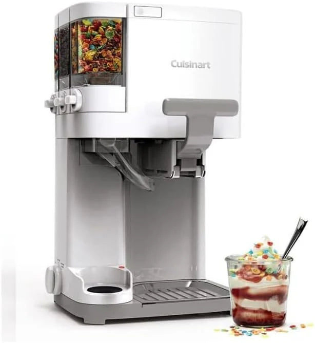 Cuisinart Soft Serve Ice Cream Machine- Mix It In Ice Cream Maker for Frozen Yogurt, Sorbet, Gelato, Drinks 1.5 Quart, White, ICE-48