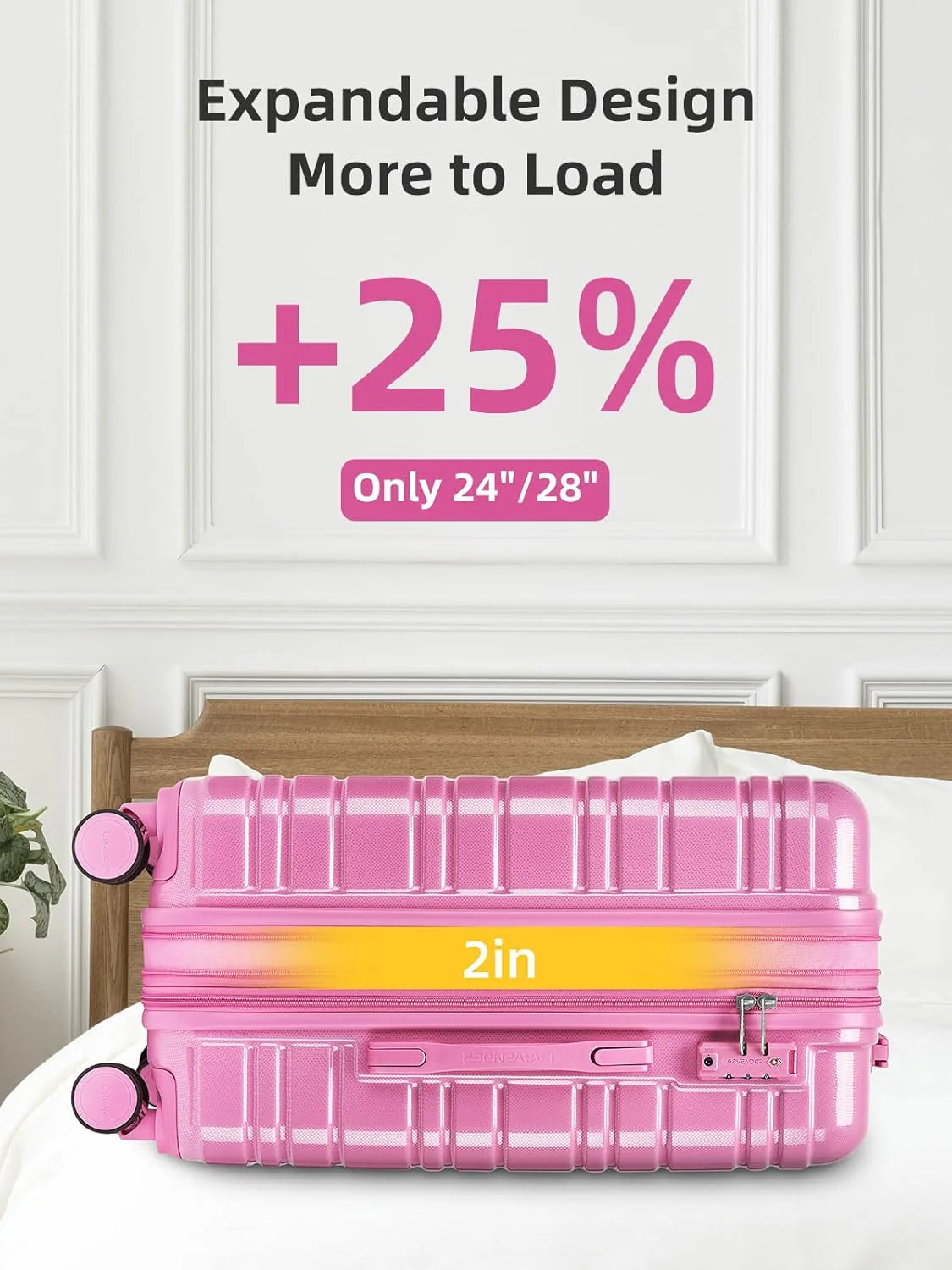 6-piece luggage set, expandable hardshell suitcase set with spinner wheels, lightweight rolling luggage set