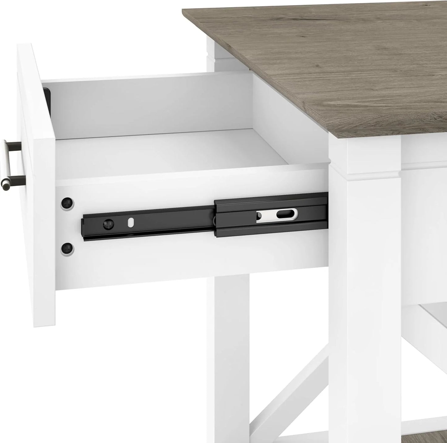 Key West Small End Table with Storage Modern Farmhouse Accent Shelf