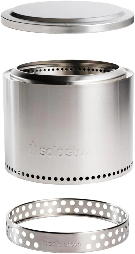 Solo Stove Bonfire 2.0 with Stand, 19.5 Inch Smokeless Fire Pit with Removable Ash Pan - Portable Outdoor Fire Pit - Stainless Steel Wood Burning Fireplace, Ideal for 4-6 People, 21.75 lbs