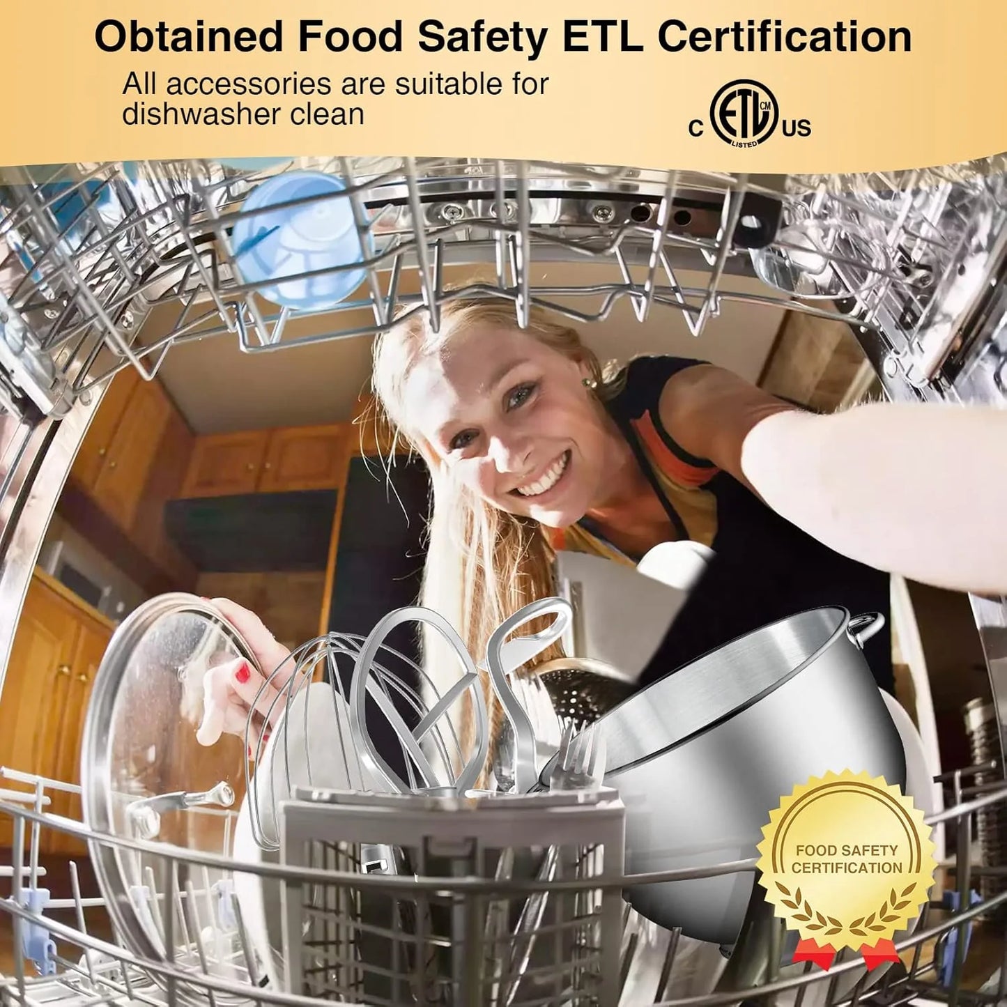 Stand Mixer 6.5 Qt 660W 6-Speed Tilt-Head Food Dough Mixer, Kitchen Electric Mixer with Stainless Steel Bowl,Dough Hook,Whisk, Beater, Egg white separator