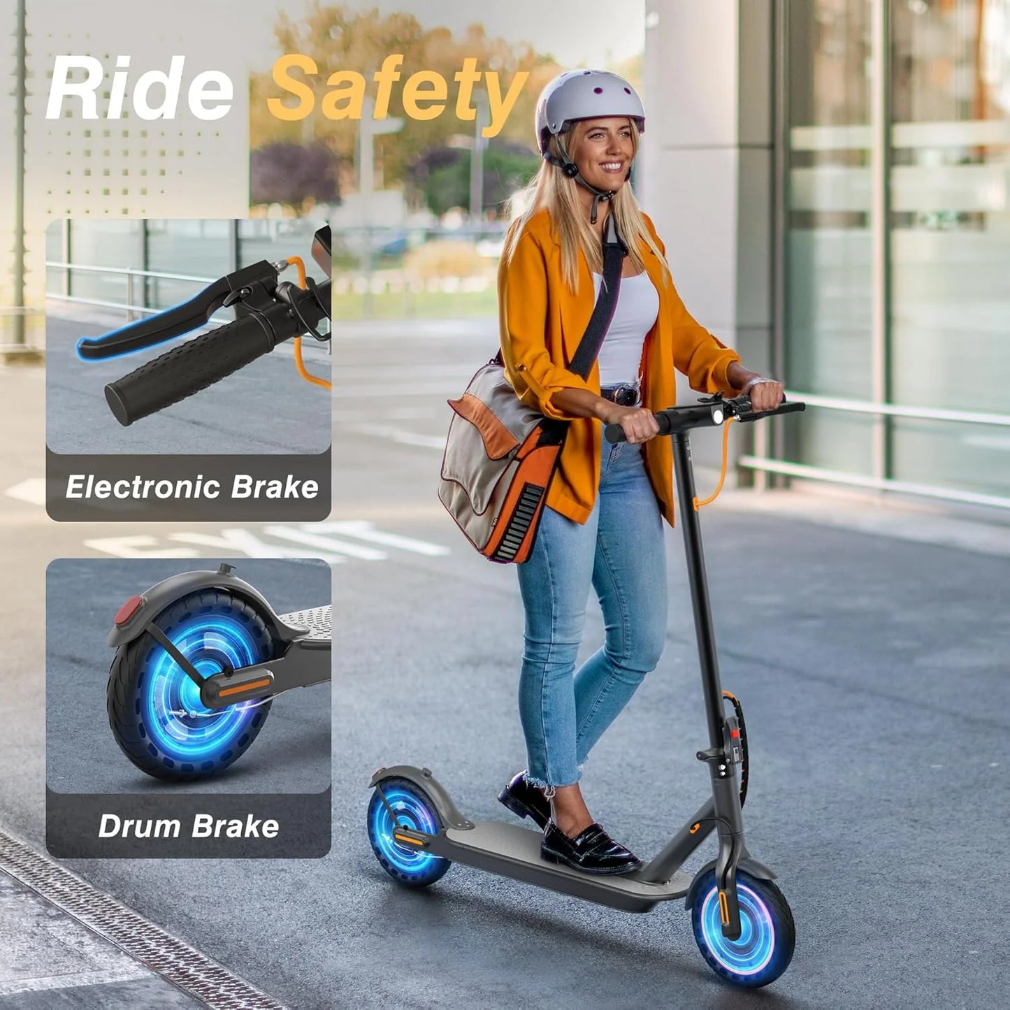 Electric Scooter, 350W/500W Motor, Top Speed 19/22 mph, Max 16/23/28Miles Ranges, Foldable E Scooter for Adults