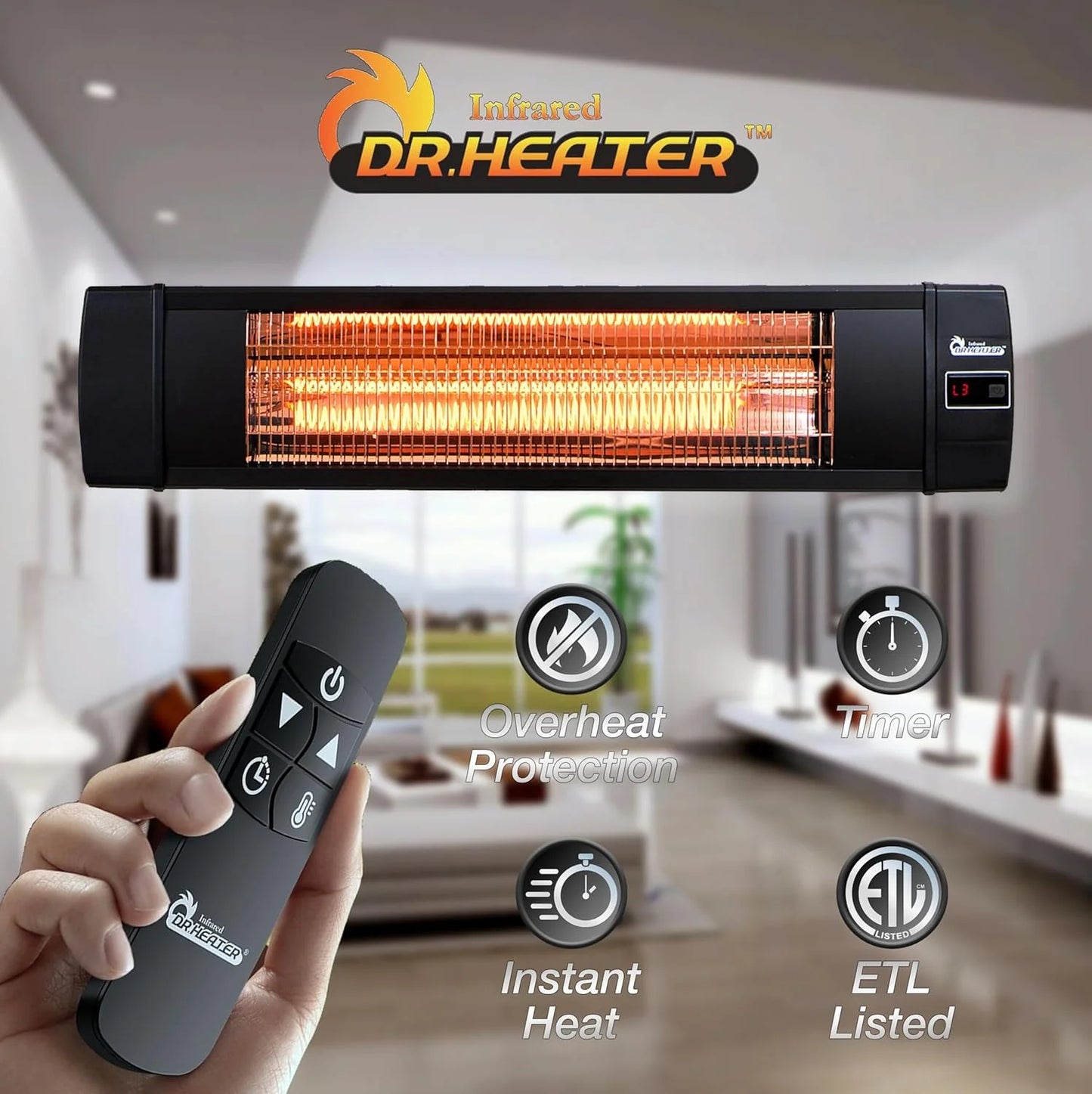 Smart greenhouse heater with built-in temperature control and digital thermostat