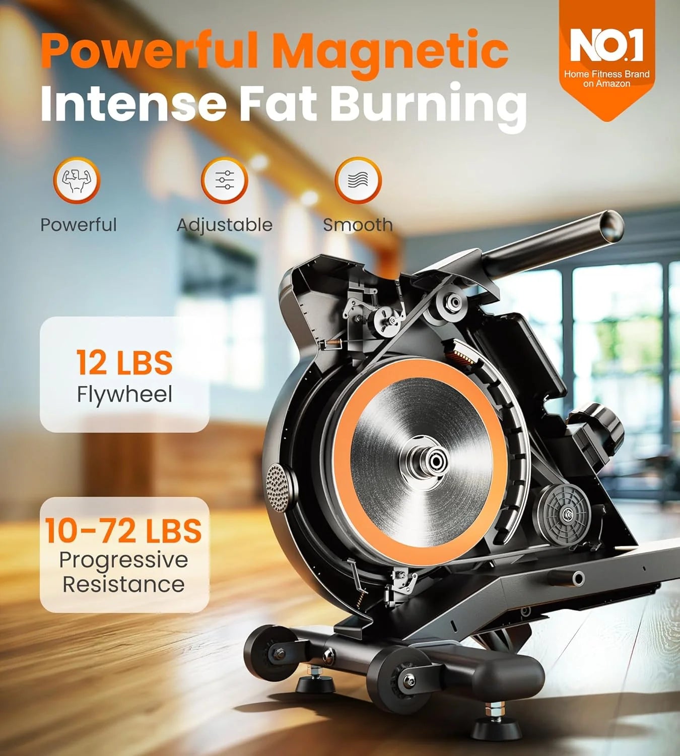 YOSUDA Home Magnet/Water Resistance Rowing Machine Support Bluetooth and Applications