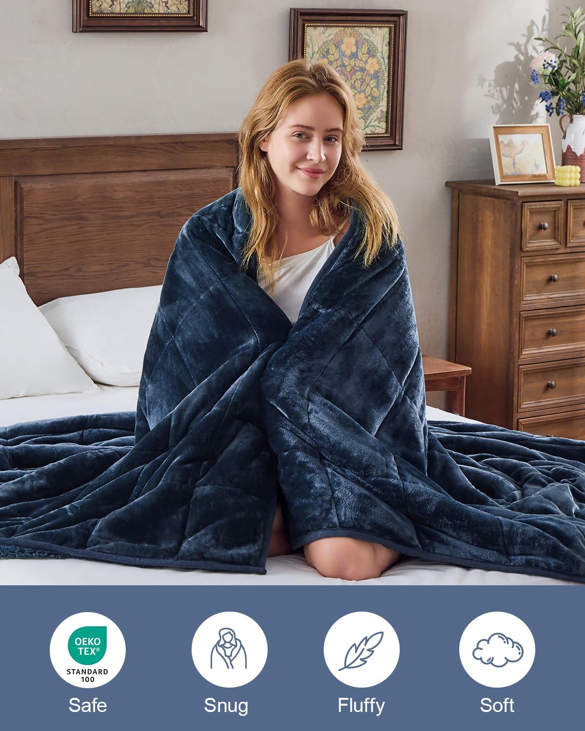 Sherpa Fleece Weighted Blanket 15 lbs 60"x 80"