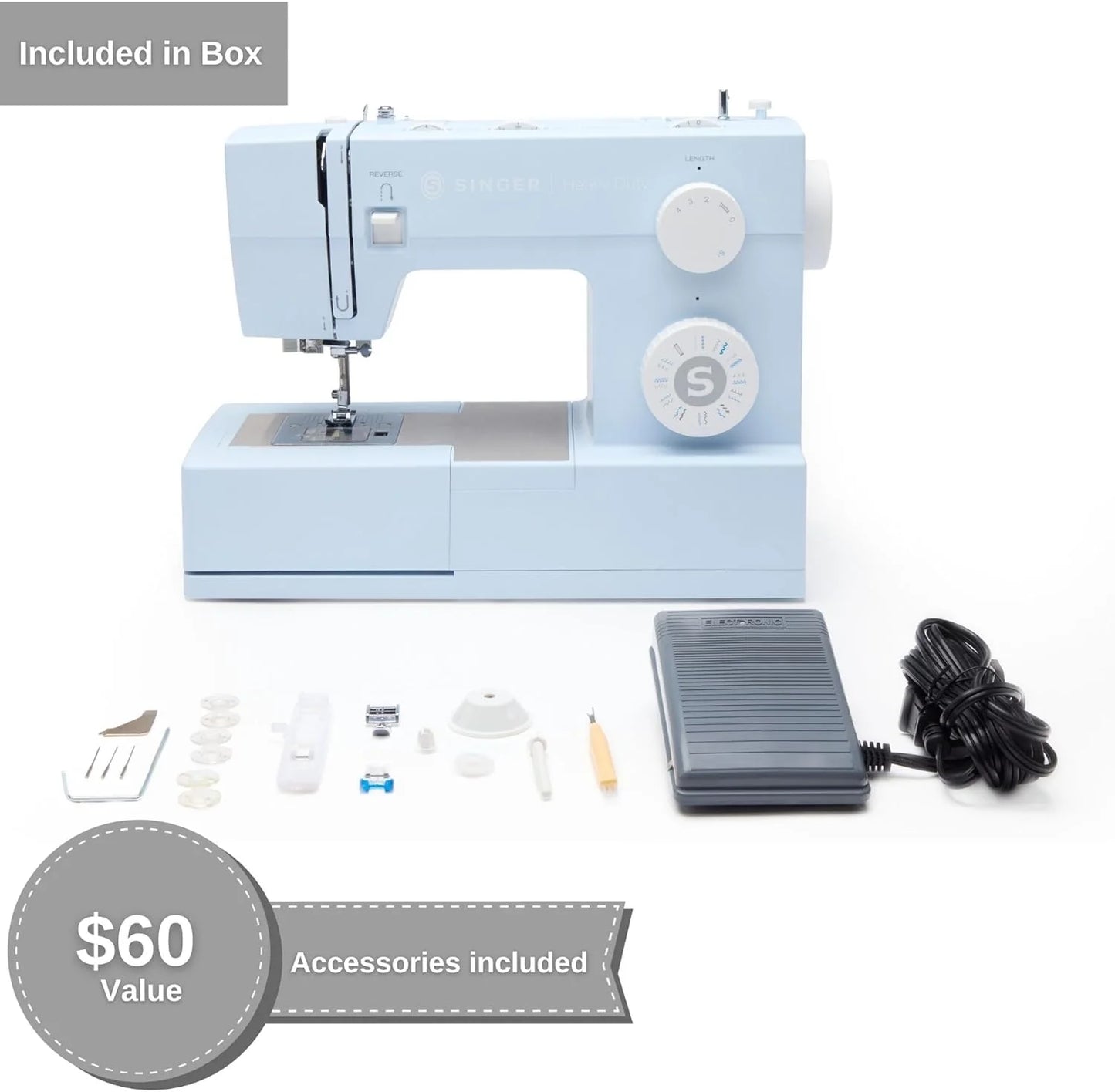 Heavy-Duty 4423 High-Speed Sewing Machine (Includes Accessory Kit) 97 Stitches One-Step Buttonhole