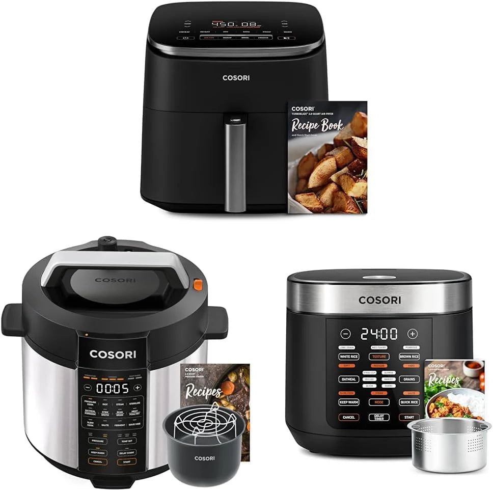 COSORI Pressure Cooker 6 qt, 9-in-1 Instant Multi Kitchen Appliances, Safer Venting Design, Rice Cooker, Slow Cooking Pot, Sous Vide, Saute Pot, 1100W, Stainless Steel