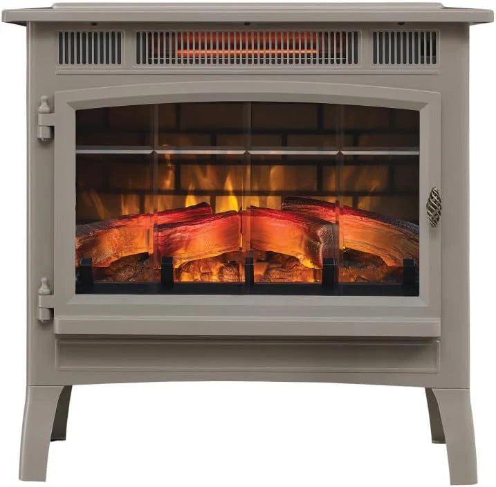 Freestanding Electric Fireplace Stove Heater with 3D Flame Effect for 1,000 Sq. Ft