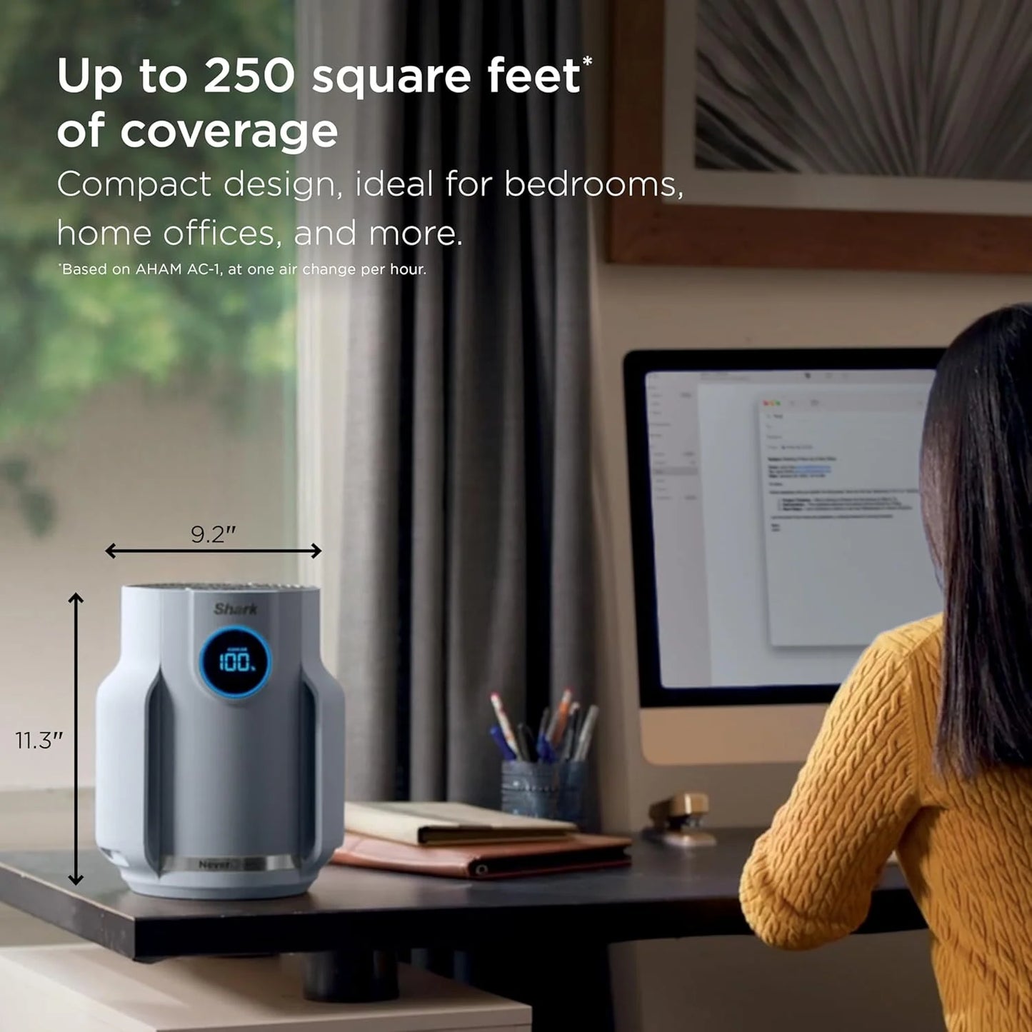 Air Purifier Compact Pro with Long-lasting HEPA Exceeding Filtration, For Pet Dander, Dust, Smoke, Allergens, Up to 250 sq. ft.