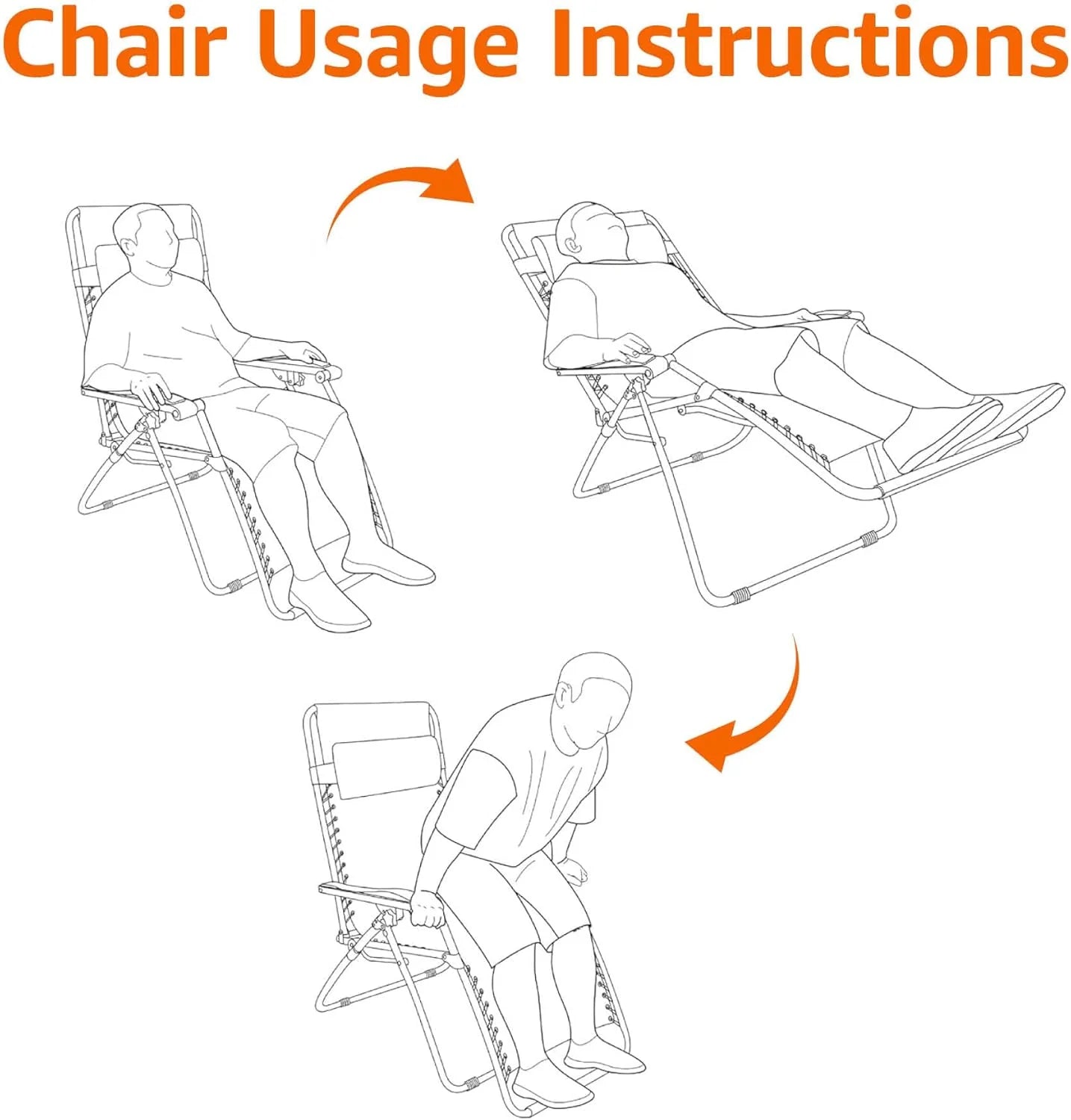 Amazon Basics Outdoor Patio Mesh Adjustable Zero Gravity Lounge Chair Recliners set of 2 with Side Table, 35 x 26 x 43 inches, Beige