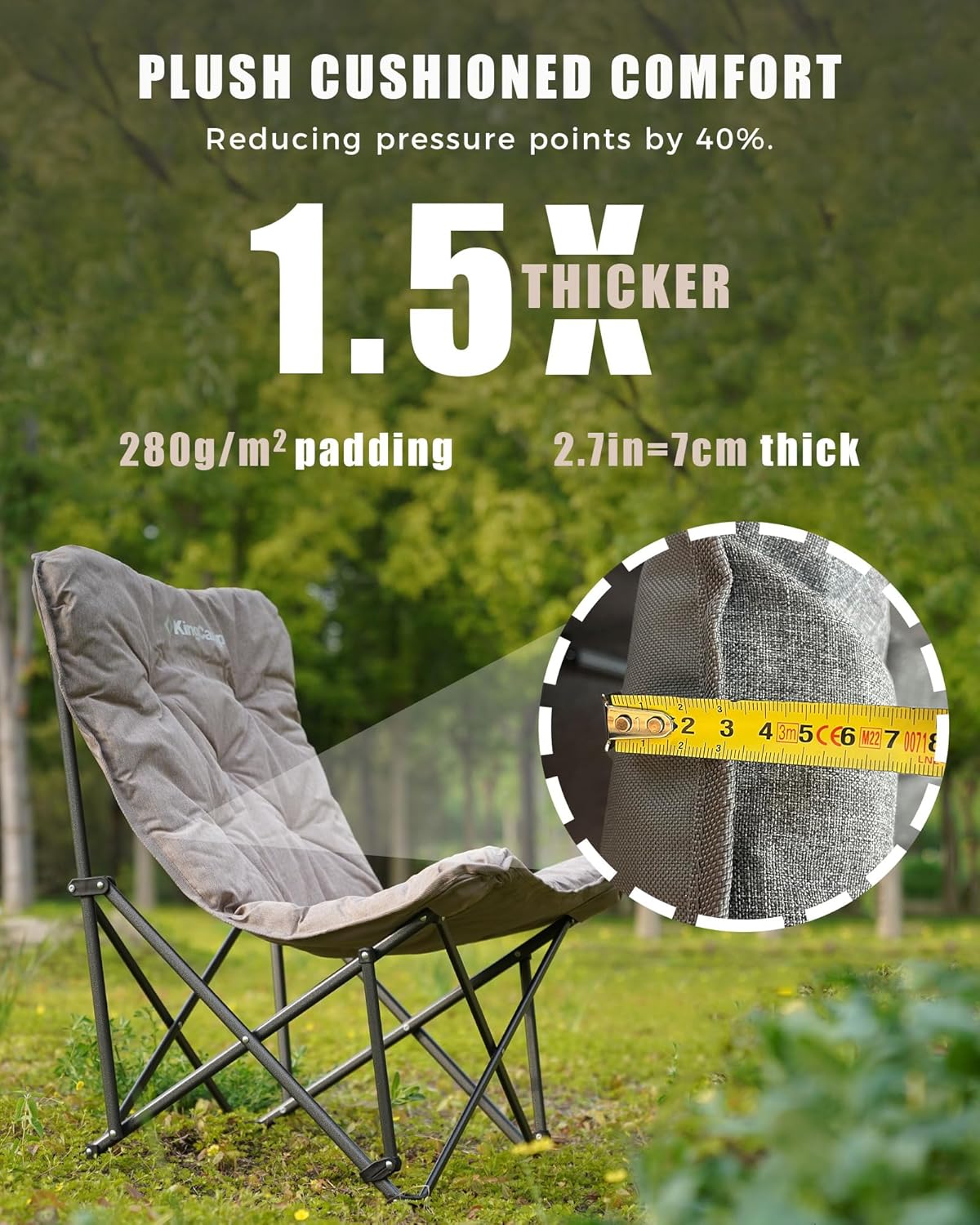 Butterfly chair, extra large thick comfortable camping chair, portable folding chair, 400 lb heavy duty seat