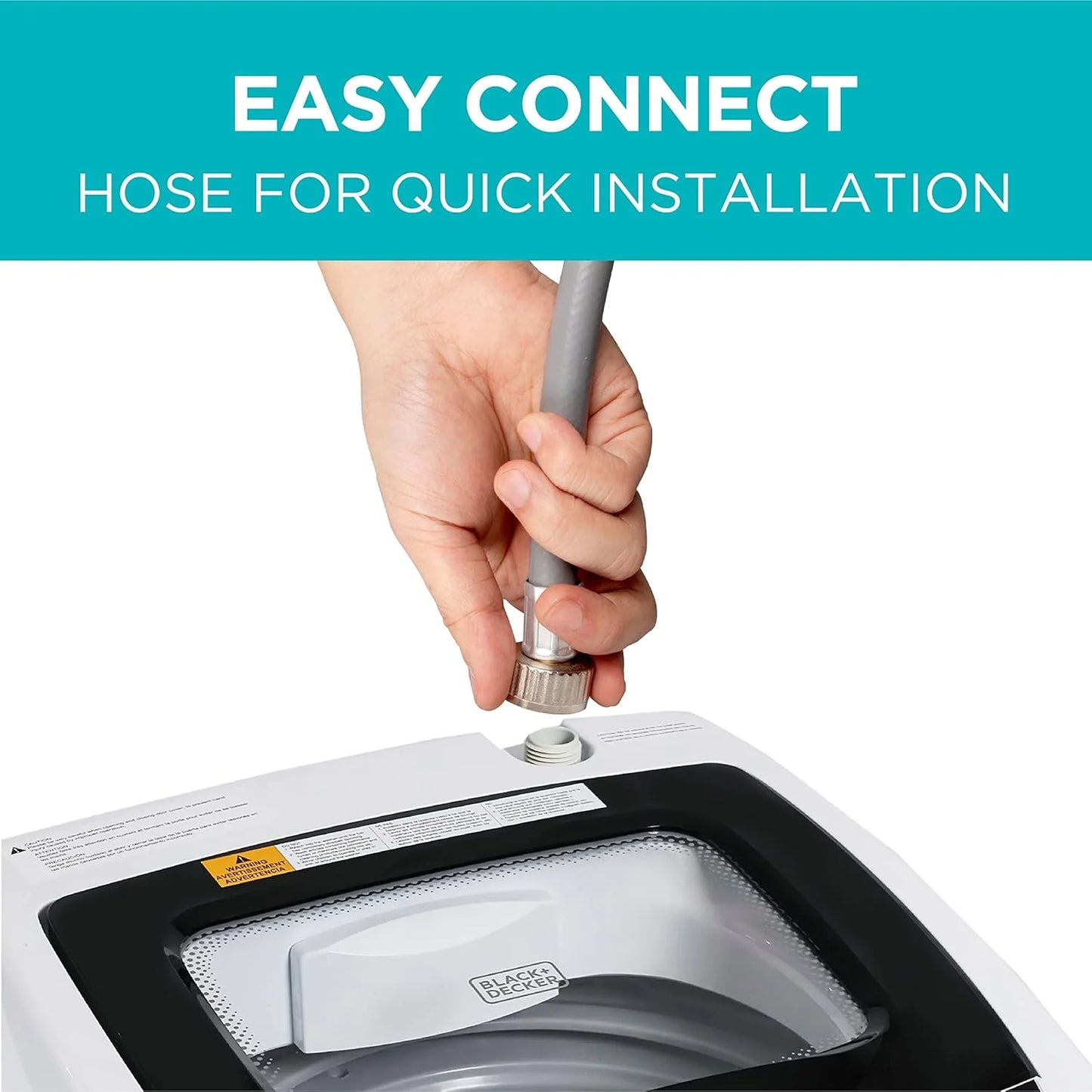 Portable Washer 6.6 lb. Capacity Washing Machine for Homes & Apartments 5 Wash Cycles Quick Connect Sink Adapter and Drain Hose Included Transparent Lid