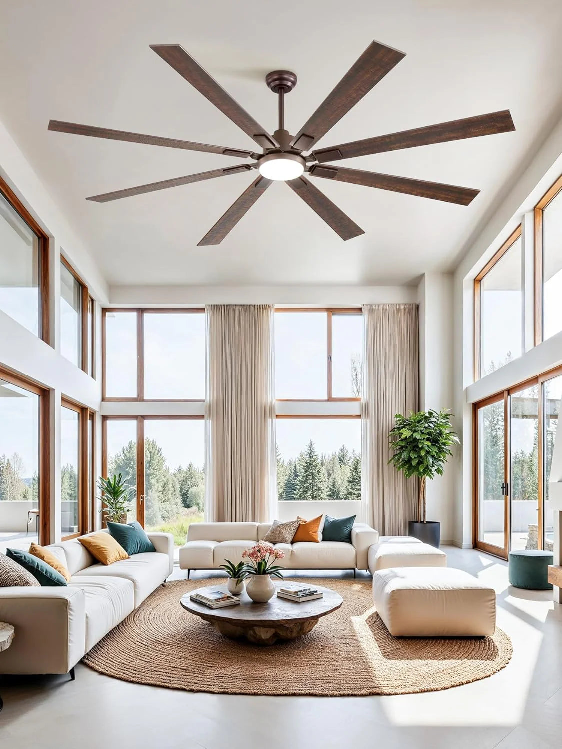 Zmishibo 72-inch large ceiling fan with lighting and remote indoor/outdoor