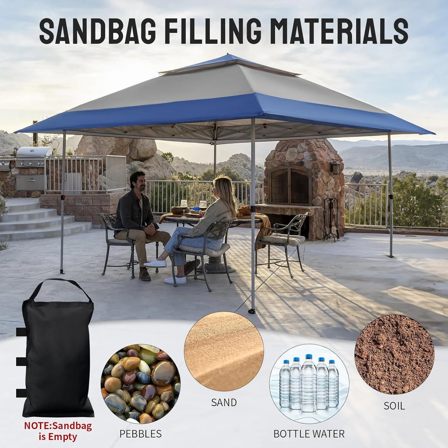 CROWN SHADES 13x13 Pop Up Gazebo, Canopy Tent, Gazebos on Clearance - Outdoor Gazebo for Backyard & Patio Furniture - Carpa Pop Up Tent with Wheeled STO-N-Go Cover Bag (White)