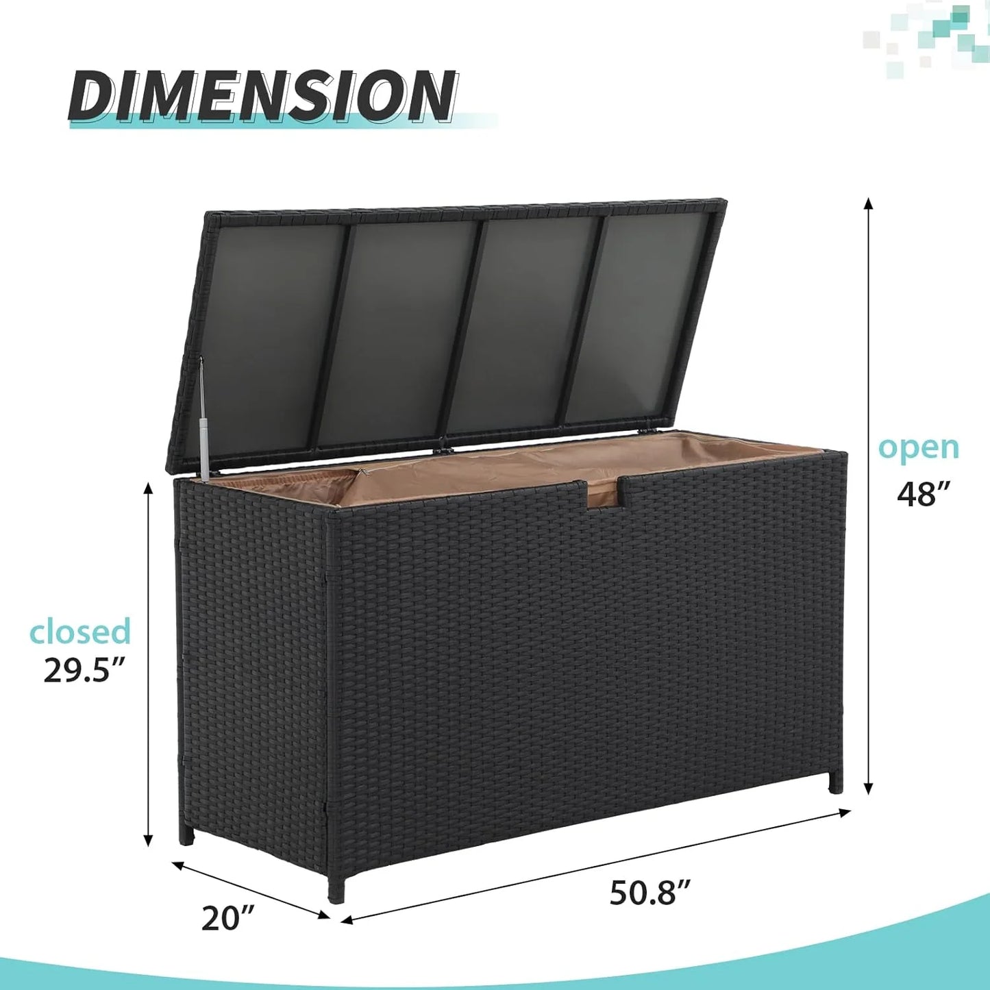 Wicker Outdoor Patio Storage Box Waterproof