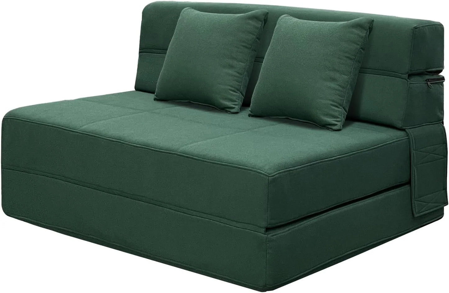 60 inch pull out sofa bed, memory foam sofa with 2 pillows, futon bed, guest bed and pull out sofa,