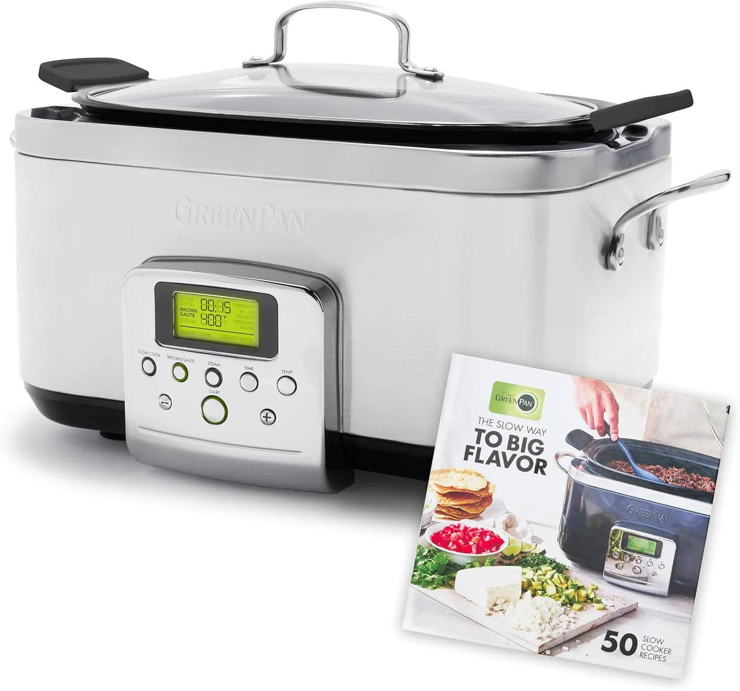 8-in-1 Programmable 6QT Electric Slow Cooker with Dishwasher-Safe Lid and Removable Base