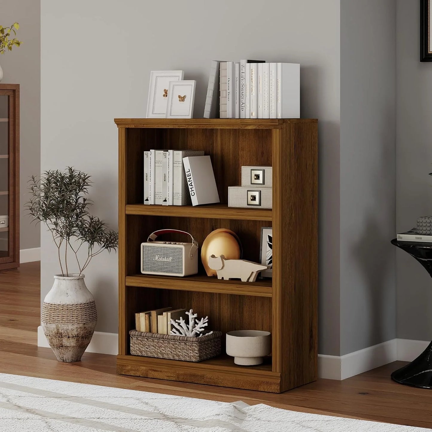 70-Inch Tall White Bookcase 5 Tiers Shelves Open Storage Bookshelf