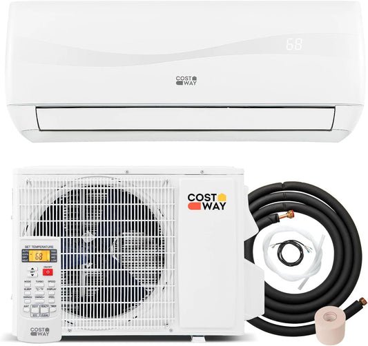 COSTWAY 12000BTU Mini Split Air Conditioner& Heater, 20 SEER2 115V Wall-Mounted Ductless AC Unit Cools Rooms up to 750 Sq. Ft, Energy Efficient Inverter AC with Heat Pump (Blast Series)