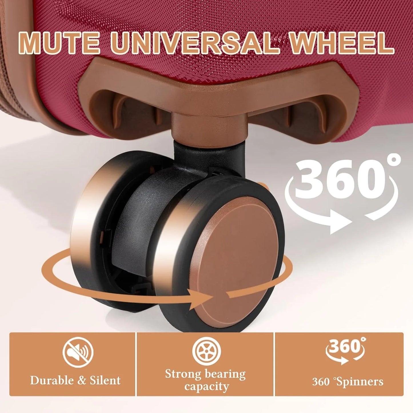 5 piece luggage set expandable suitcase 22x14x9 aviation certified durable waterproof travel set