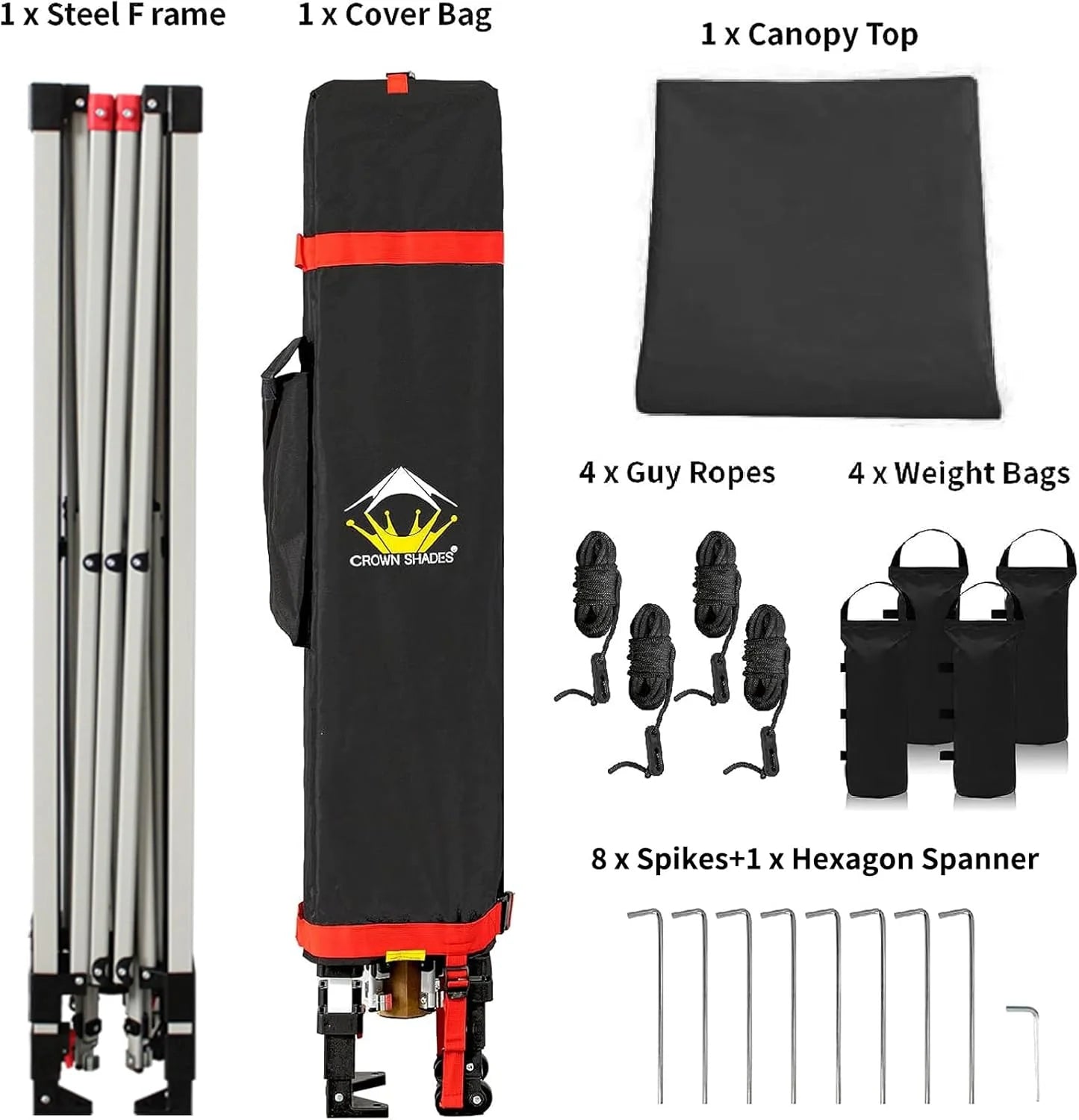10x10 Pop-Up Awning - One-Click Installation Beach Tent - Outdoor Sunshade Silver Coated Top, 3 Heights and 4 Sand Pockets