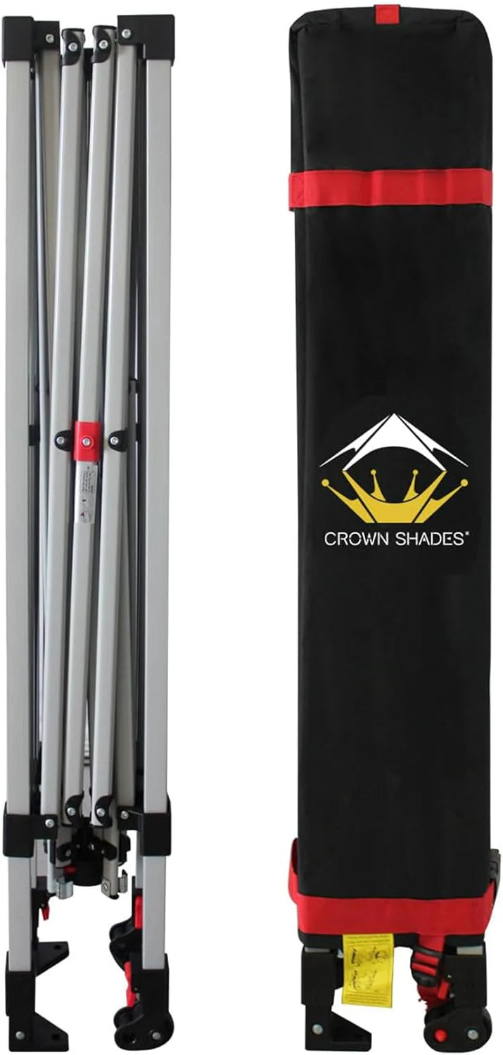 10x10 Pop-Up Awning - One-Click Installation Beach Tent - Outdoor Sunshade Silver Coated Top, 3 Heights and 4 Sand Pockets