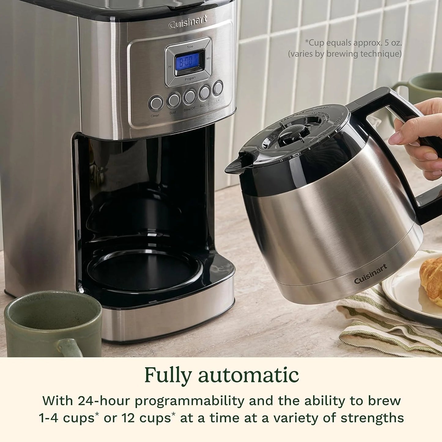 uisinart 12-Cup Coffee Maker, Programmable PerfecTemp Thermal Carafe Coffee Machine with 1-4 Cup Setting, Brew Strength Control and Brew Pause