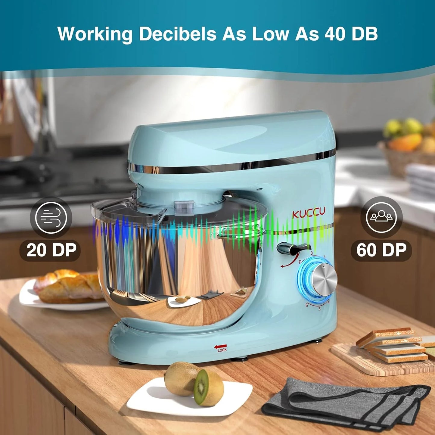 Stand Mixer 6.5 Qt 660W 6-Speed Tilt-Head Food Dough Mixer, Kitchen Electric Mixer with Stainless Steel Bowl,Dough Hook,Whisk, Beater, Egg white separator