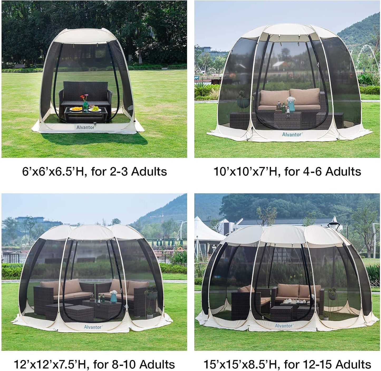 Pop Up Screen House Gazebo Tent with Mosquito Netting Sides