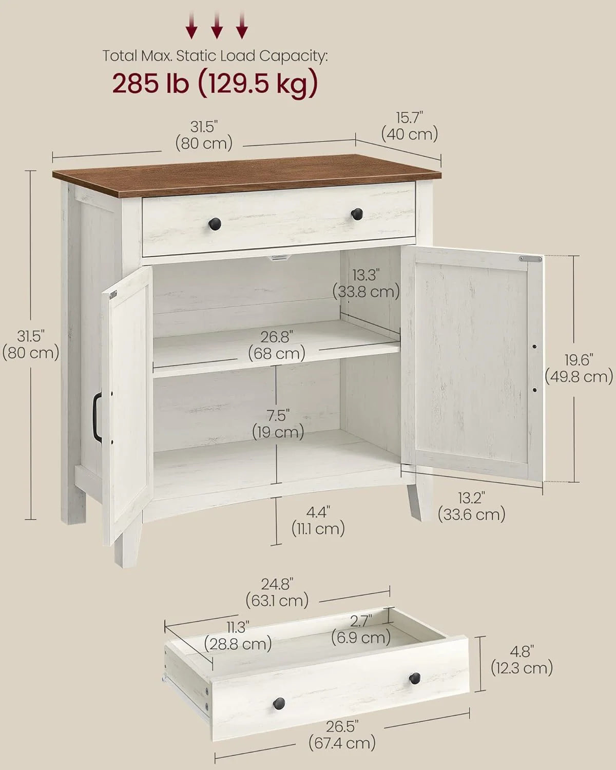 Storage Cabinet Buffet Cabinet with Adjustable Shelves