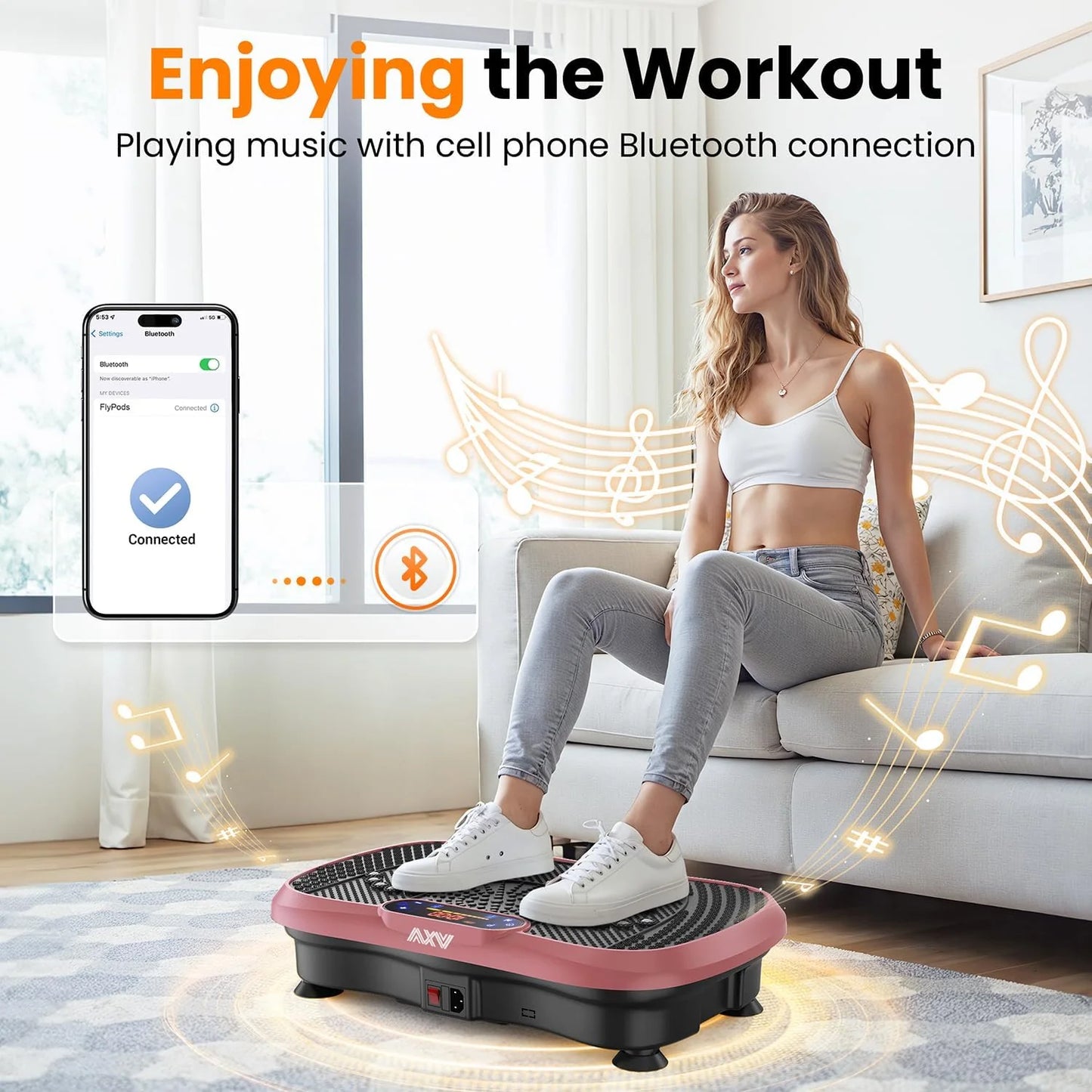 AXV Vibration Plate Fitness Platform Trainer Suitable for men and women to lose weight and burn fat at the gym