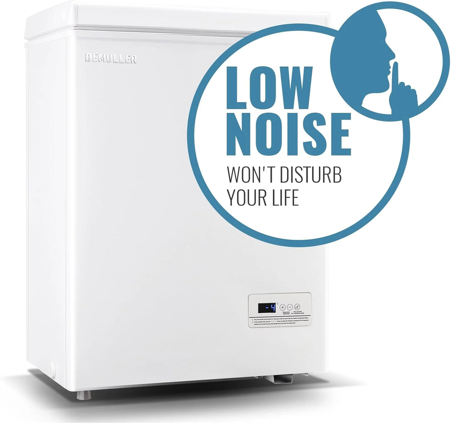 Chest Freezer 5.0Cubic Feet Deep Freezer Freestanding Freezers with 2 Removable Stainless Steel Basket, Mini Freezer Top Open Door Compact Freezer with Electronic Control 41℉ to -15℉BLACK