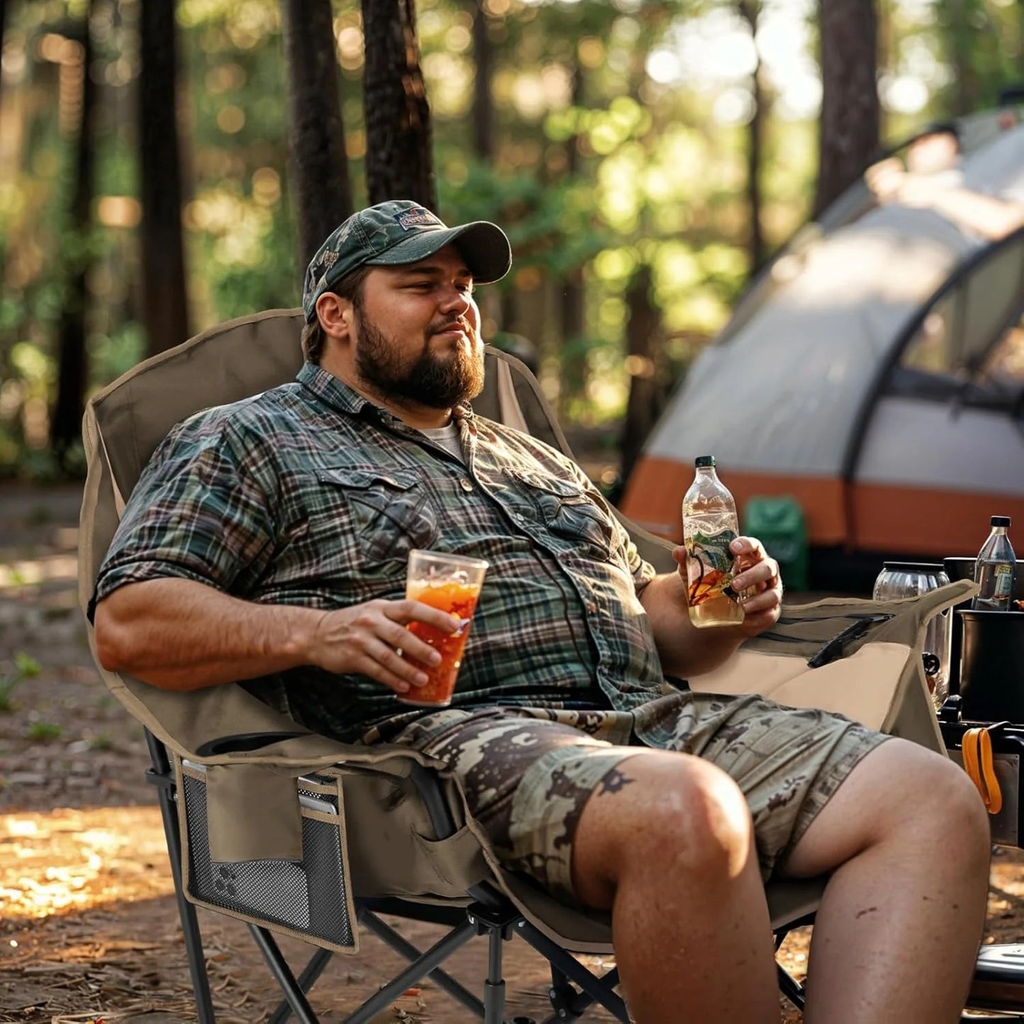 Extra Large Double Camping Chair - 2 Person Comfortable Sofa Chair Adult Loveseat - Heavy Duty Lawn Chair