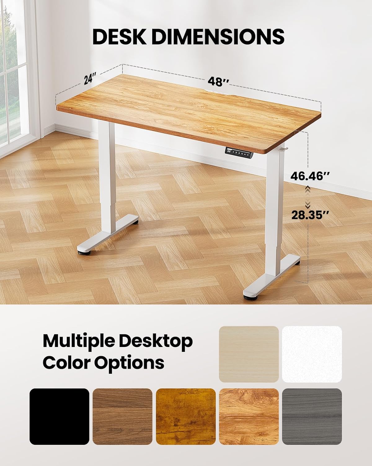 Height Adjustable Electric Standing Desk 47.2 x 23.6 Inches