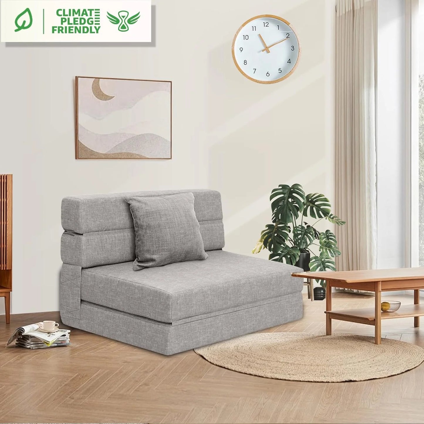 60 inch pull out sofa bed, memory foam sofa with 2 pillows, futon bed, guest bed and pull out sofa,