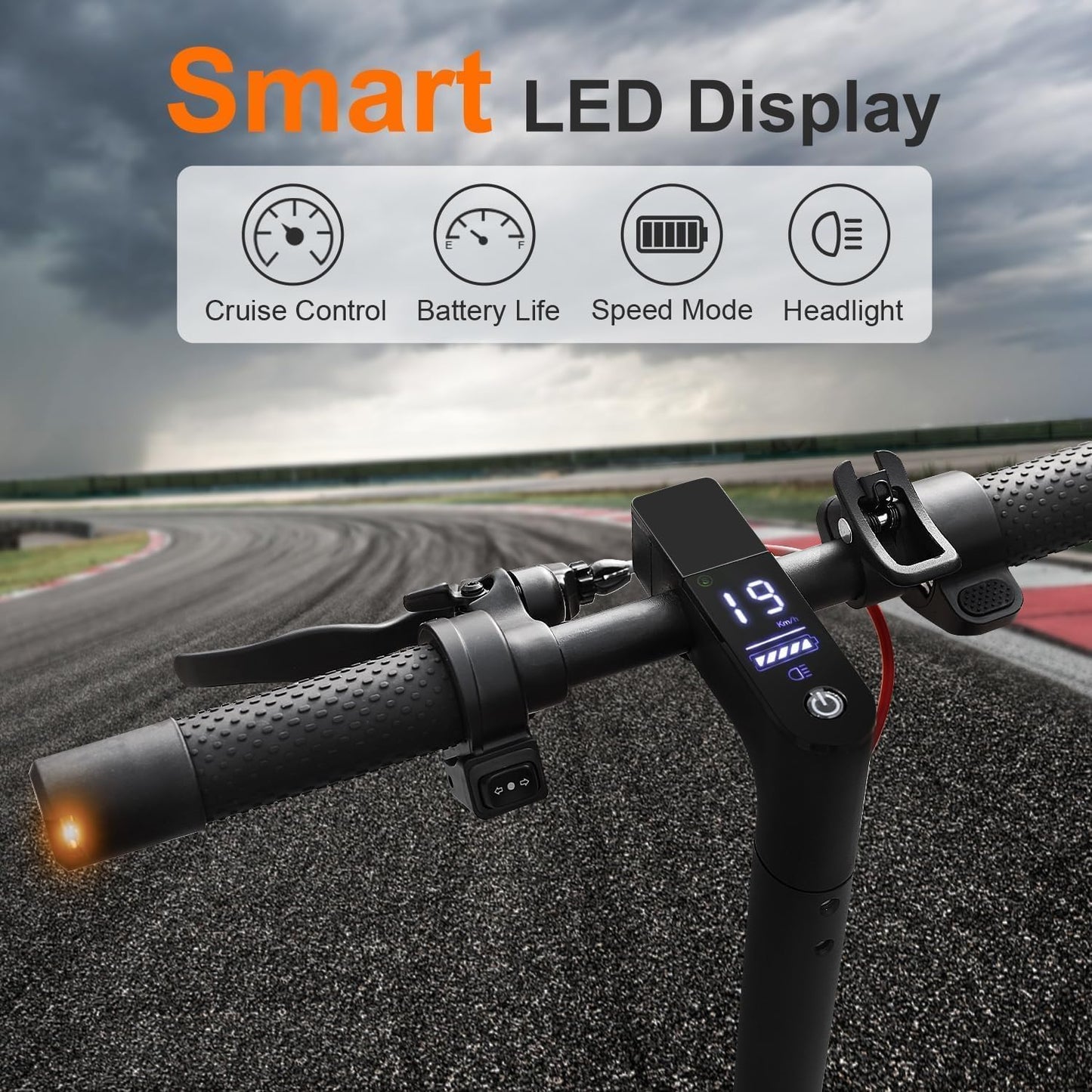 Electric Scooter, 350W/500W Powerful Motor, 8.5"/10" Solid Tires, 19/22Mph, 28/21/12 Miles Range,Dual Braking