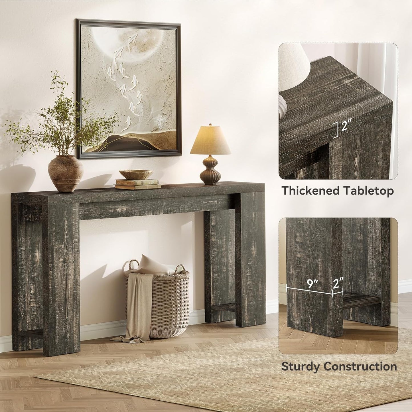 70.9-Inch Long Console Table Narrow Sofa Table Behind The Couch