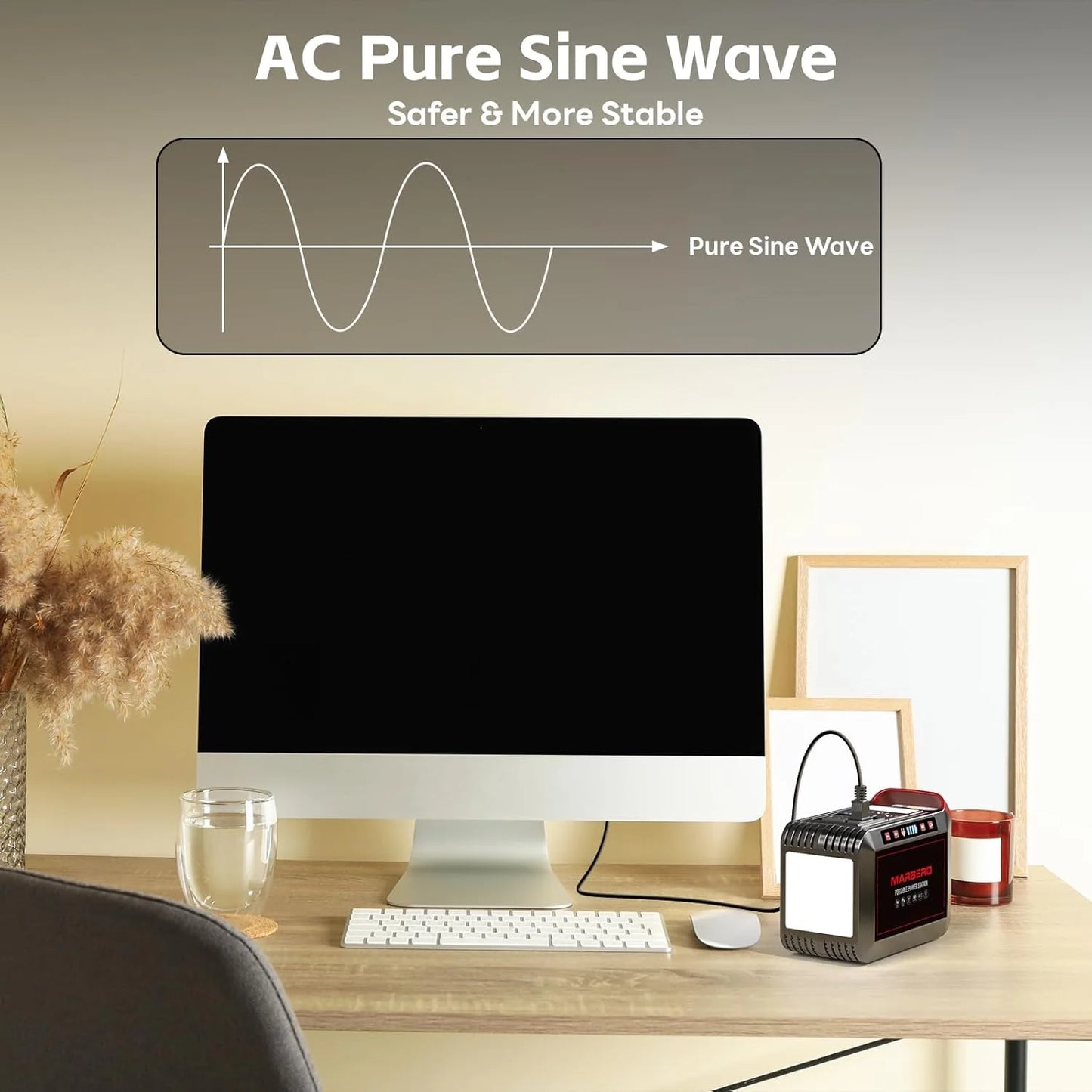 Portable Power Station 88Wh Camping Lithium Battery Solar Generator Fast Charging with AC Outlet 120W Peak Power Bank