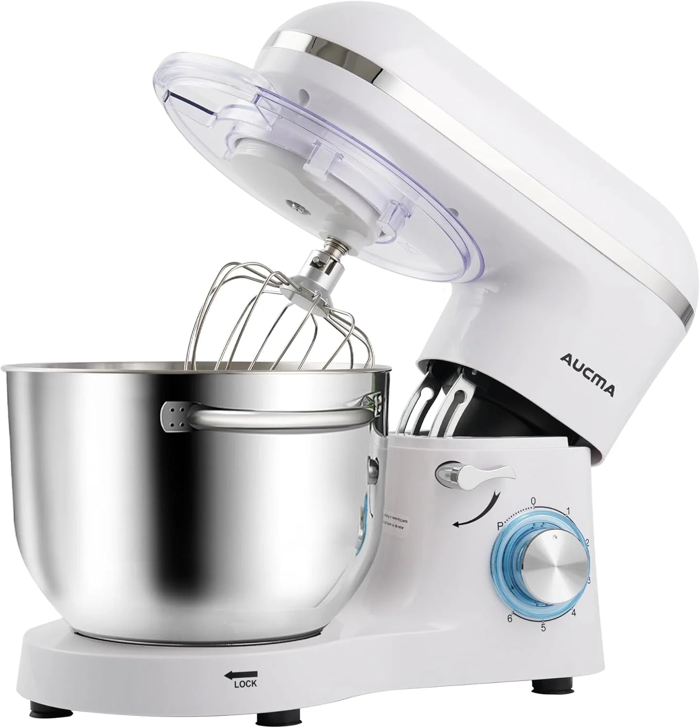 Aucma Stand Mixer,6.5-QT 660W 6-Speed Tilt-Head Food Mixer, Kitchen Electric Mixer with Dough Hook